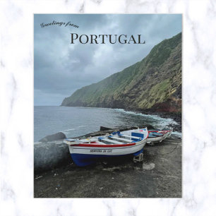 Stormy Day in Azores Portugal Postcard