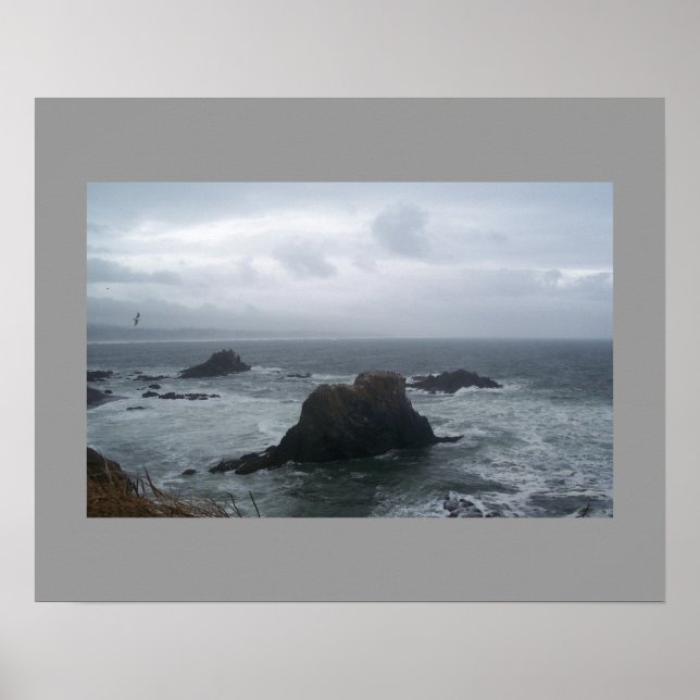 Stormy Day Oregon Coast Poster (Front)