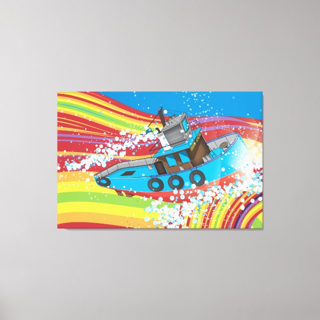 Stormy Fishing Boat Canvas Print (Front)