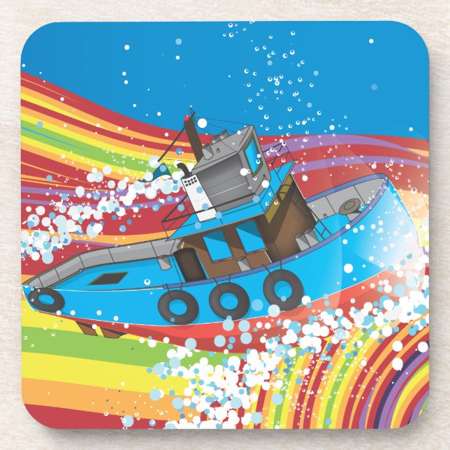 Stormy Fishing Boat Coaster (Front)