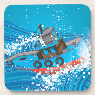 Stormy Fishing Boat Coaster