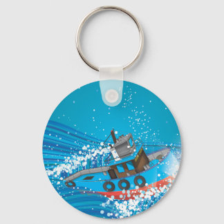 Stormy Fishing Boat Key Ring