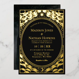 Stormy Gold Elegant Tarot Card Wedding 