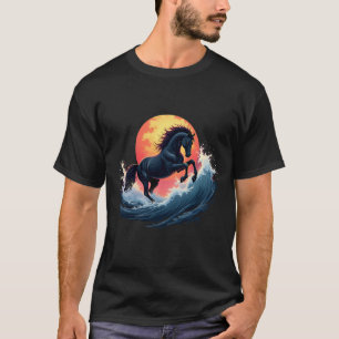 Stormy Horse at Sunset – Abstract Art T-Shirt