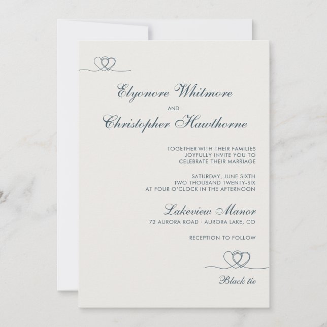 Stormy Indigo Modern Chic Mix and Match Wedding Invitation (Front)
