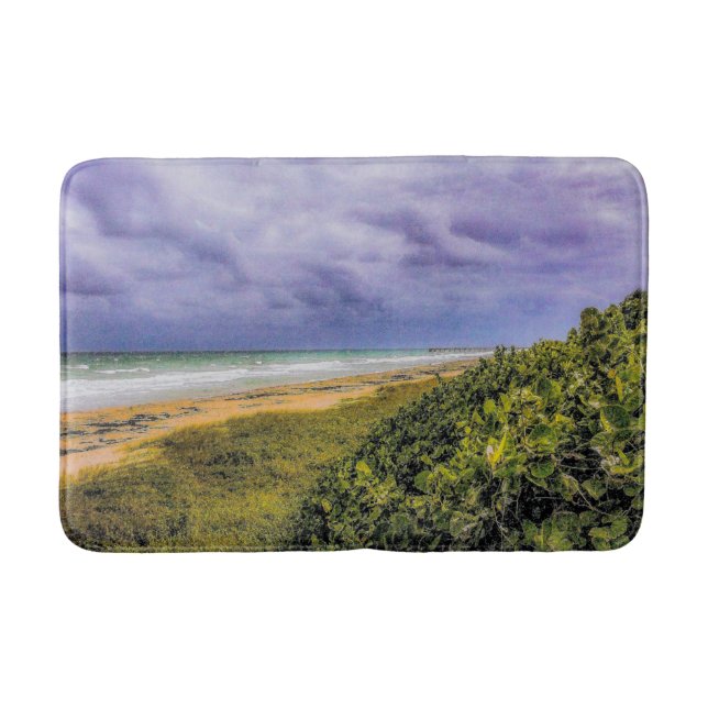 Stormy Jupiter Beach Bath Mat (Front)