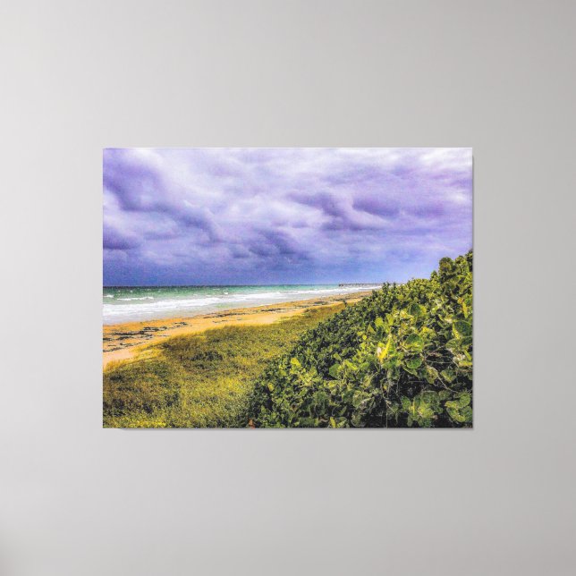 Stormy Jupiter Beach Canvas Print (Front)