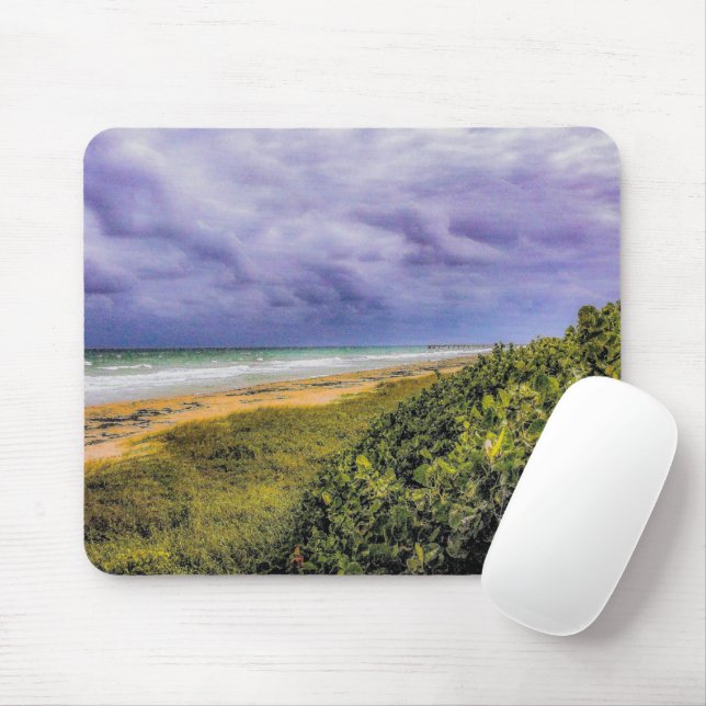 Stormy Jupiter Beach Mouse Mat (With Mouse)