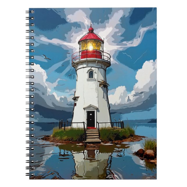 Stormy Lighthouse -  Navigational Tower Notebook (Front)
