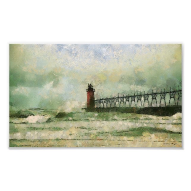Stormy Lighthouse Photographic Print (Front)