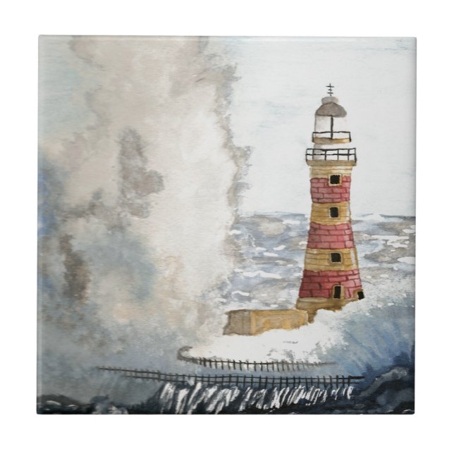 Stormy Lighthouse Tile (Front)