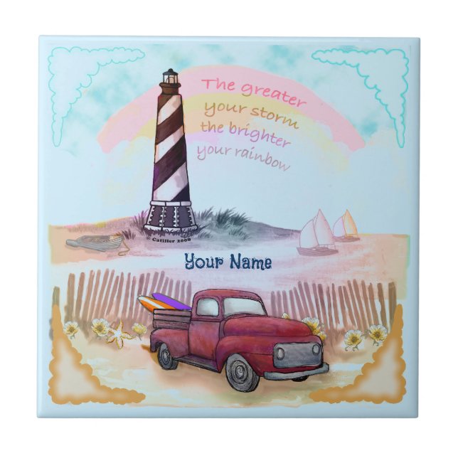 Stormy Lighthouse truck Tile (Front)
