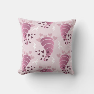Stormy Love Pink Tornado Throw Pillow