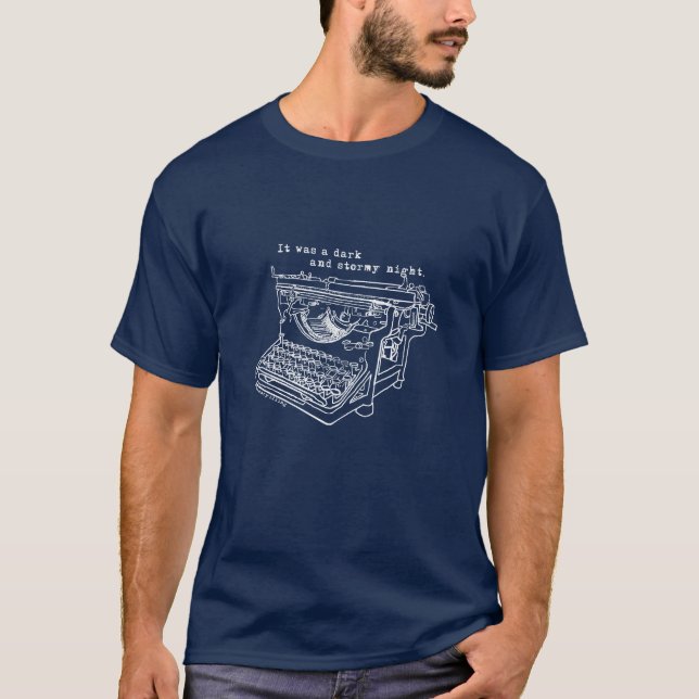 Stormy Night Typewriter T-Shirt (Front)