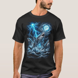 Stormy Ocean Sharks T-Shirt