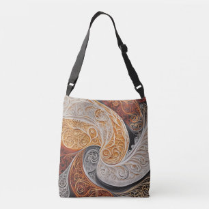 Stormy Orange AI art Crossbody Bag
