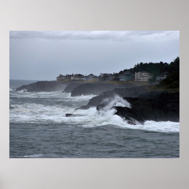 Stormy Pacific Coast Poster (Front)