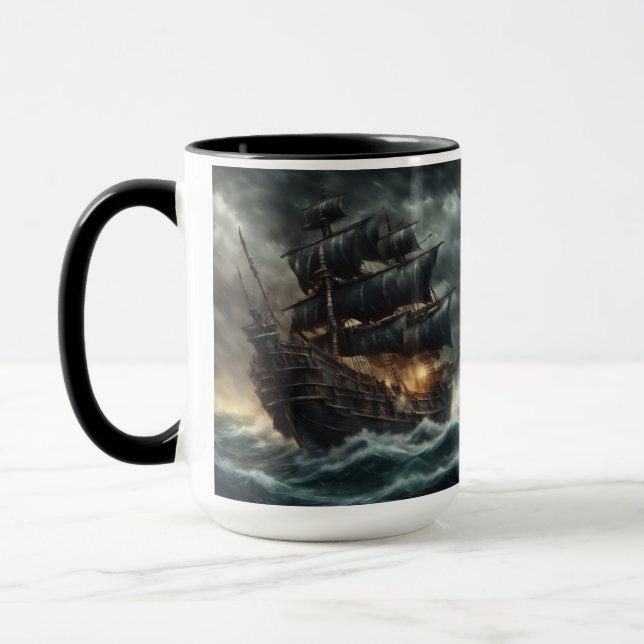 Stormy Pirate Ship - 2 - Mug (Left)