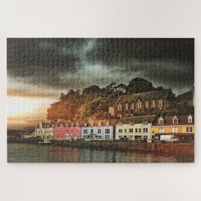 Stormy Portree Isle Of Skye Scotland Travel Jigsaw Puzzle (Horizontal)
