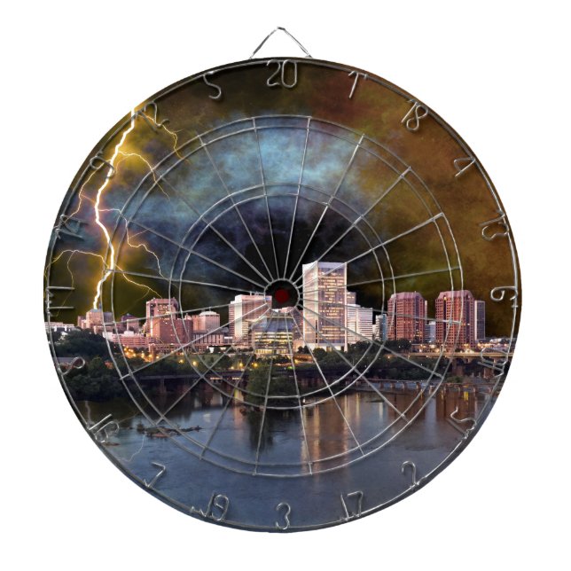 Stormy Richmond Skyline Dartboard (Front)