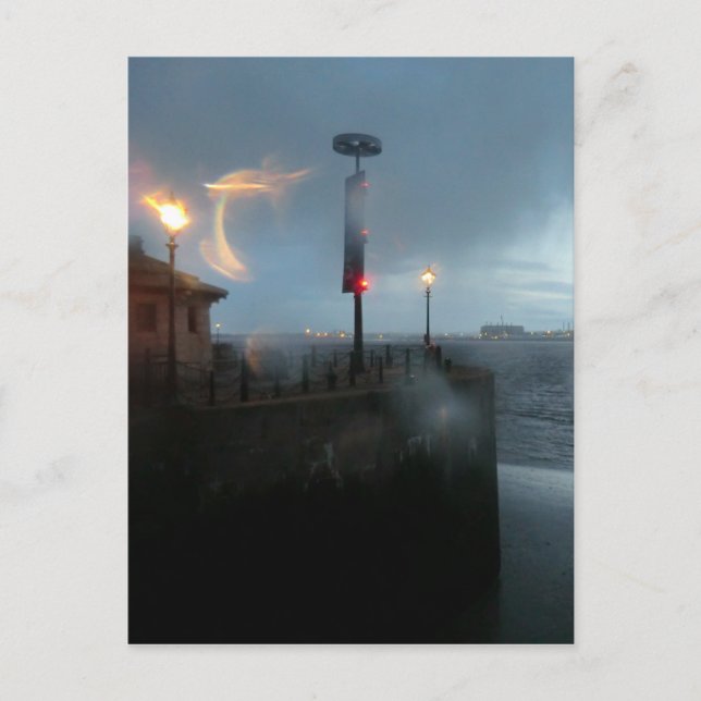 Stormy River Mersey Postcard (Front)