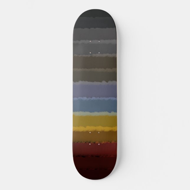 Stormy Salty Watercolor Pop Of Colour Abstract Art Skateboard (Front)