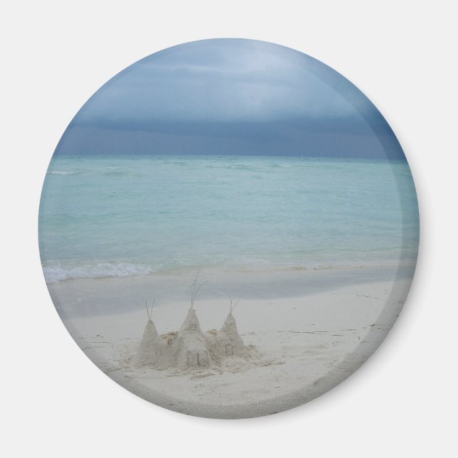Stormy Sandcastle Beach Landscape Photo Magnet (Front)