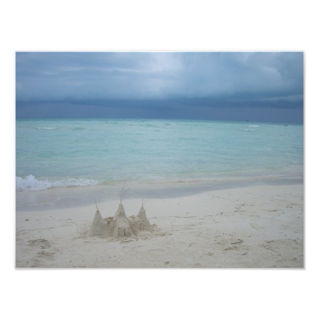 Stormy Sandcastle Beach Landscape Photo Print (Front)