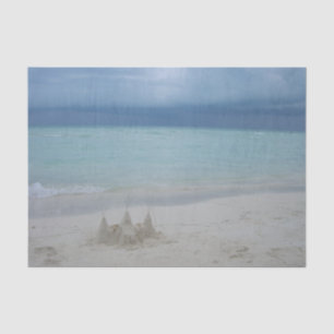 Stormy Sandcastle Beach Landscape Photo Tissue Paper