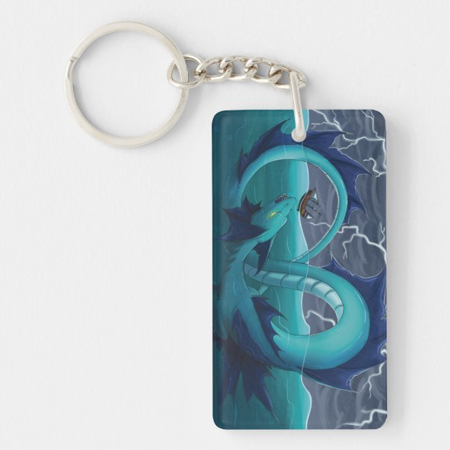 Stormy Sea Dragon Key Ring (Front)