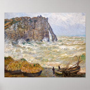 Stormy Sea in Étretat Monet Poster
