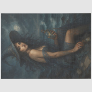 Stormy Sea Witch with Potion Dark Decoupage  Tissue Paper