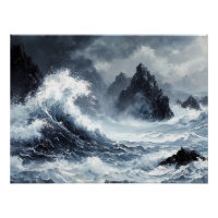 Stormy Sea with Dramatic Crashing Waves