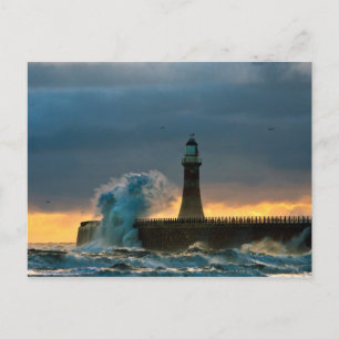 Stormy Seas at Roker Postcard