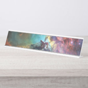 Stormy Seas of Lagoon Nebula in Sagittarius Desk Name Plate