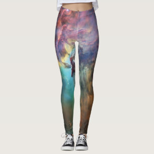 Stormy Seas of Lagoon Nebula in Sagittarius Leggings