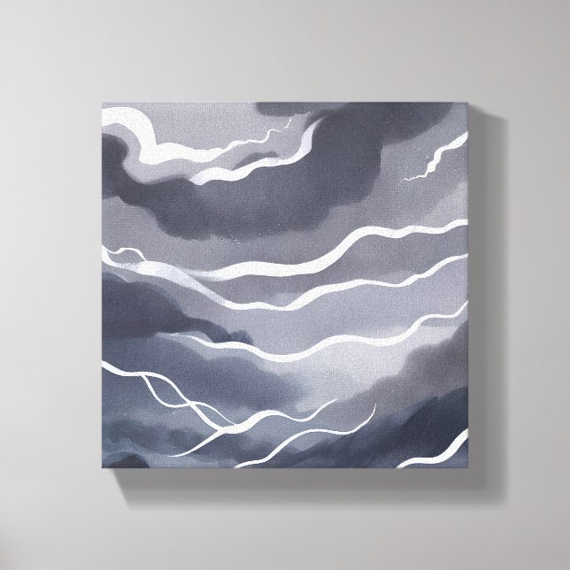 Stormy Skies | Dark Watercolor Canvas Print (Front)