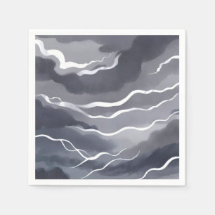Stormy Skies Dark Watercolor Napkin