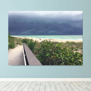 Stormy Sky over Aqua Sea Canvas Print