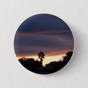 stormy sky sunset 6 cm round badge