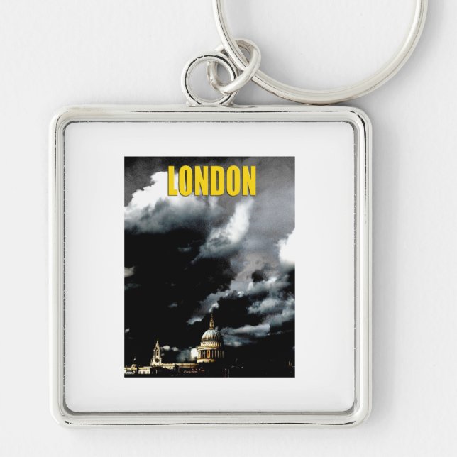 Stormy St Paul's Cathedral Key Ring (Front)