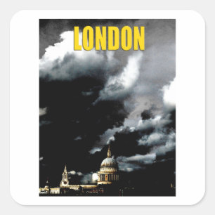 Stormy St Paul's Cathedral Square Sticker