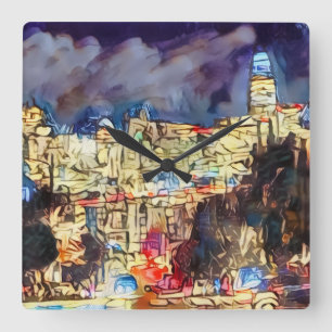 Stormy time for San Francisco Square Wall Clock