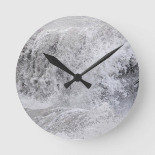 Stormy Wave Crashing Round Clock