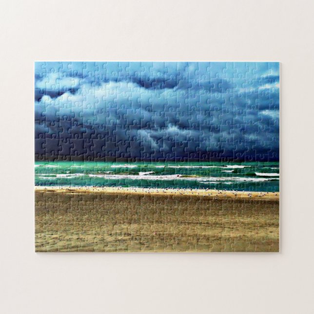 Stormy Weather Beach Scene Puzzle (Horizontal)