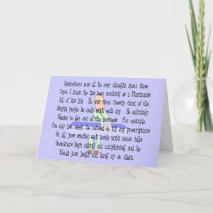 Story Art "Pharmacist Ready to Retire"--Funny Card