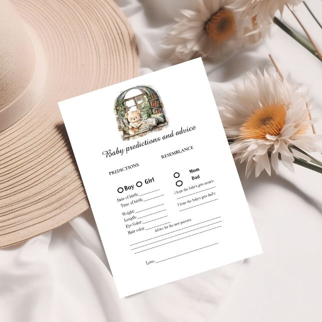 Story Book  baby prediction Baby Shower game Card (Creator Uploaded)