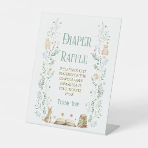 Story Book Baby Shower Diaper Raffle  Pedestal Sign
