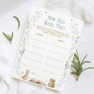 Story Book Baby Shower How Old Were They Game Card