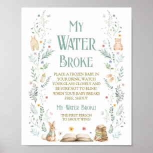 Story Book Baby Shower My Water Broke Game Poster